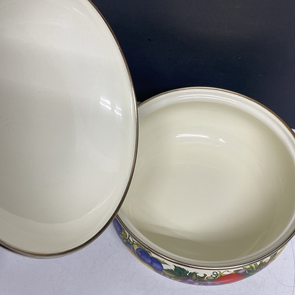 Fissler Asta Lincoware Casserole Dish Cornucopia Fruit Enamelware Dutch Oven - Picture 10 of 17